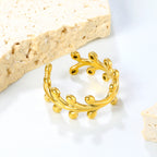 Organic Coral Branch Gold Adjustable Ring