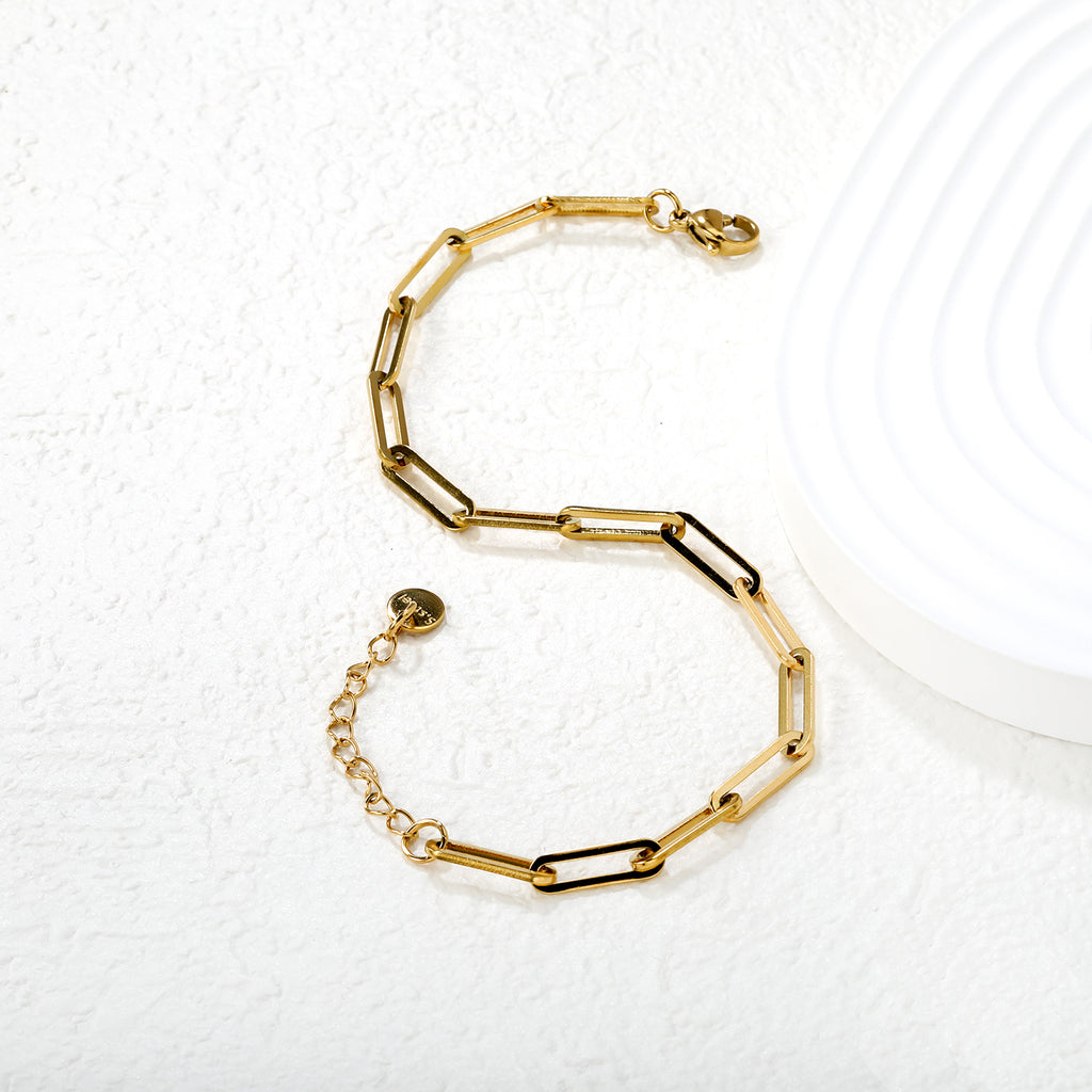 Gold Paperclip Chain Bracelet