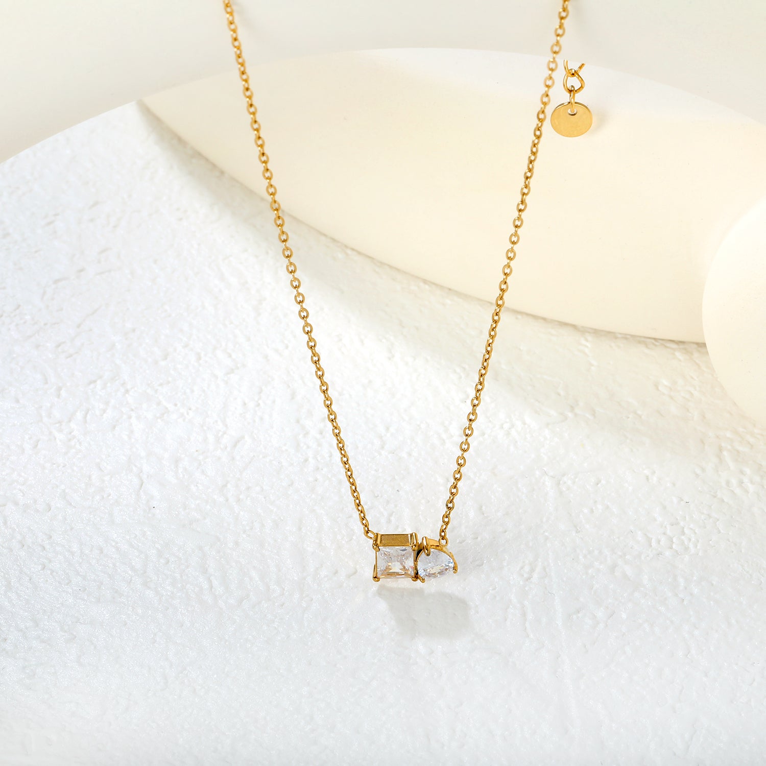 Two-Stone Crystal Pendant Necklace