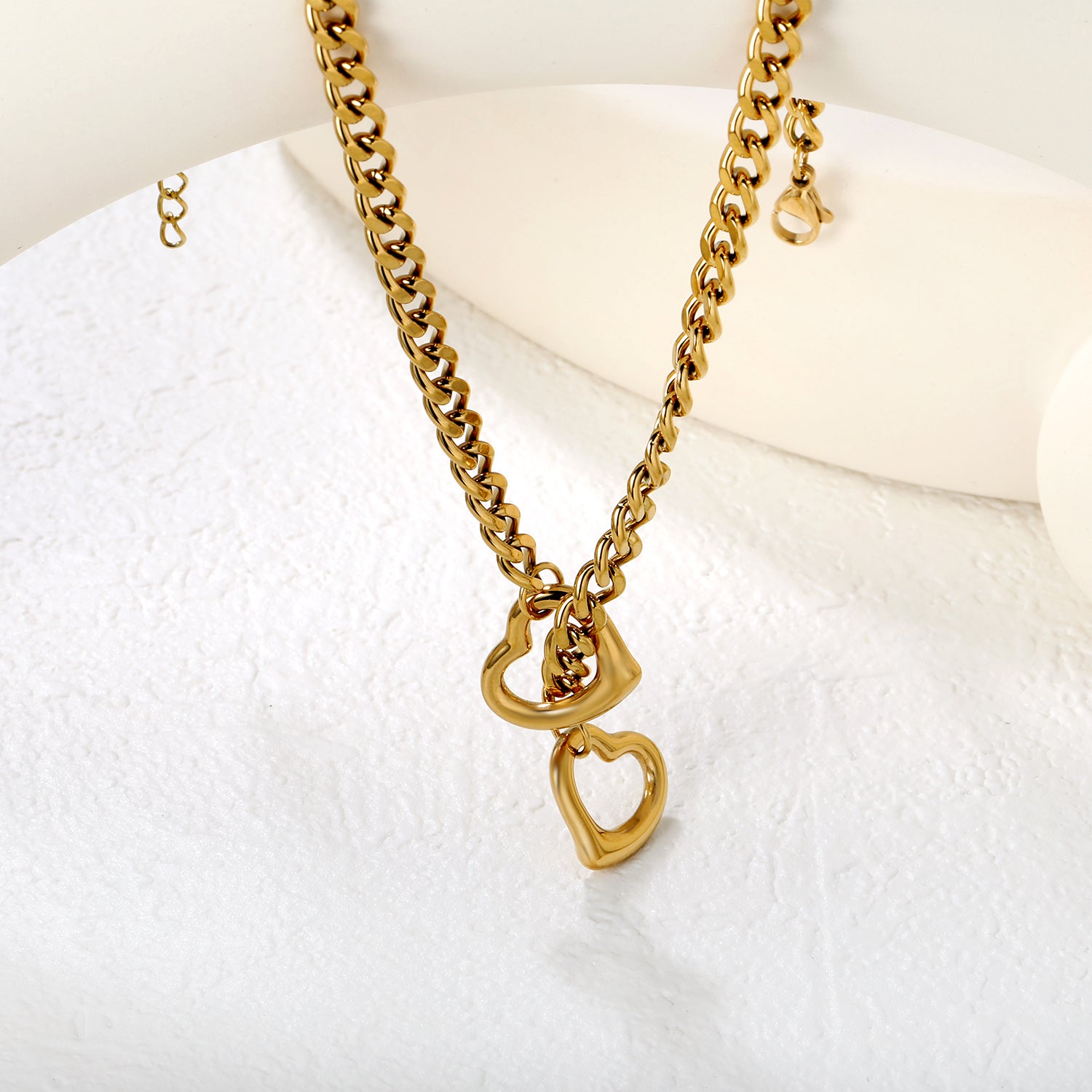 Gold Heart Lariat Y-Necklace