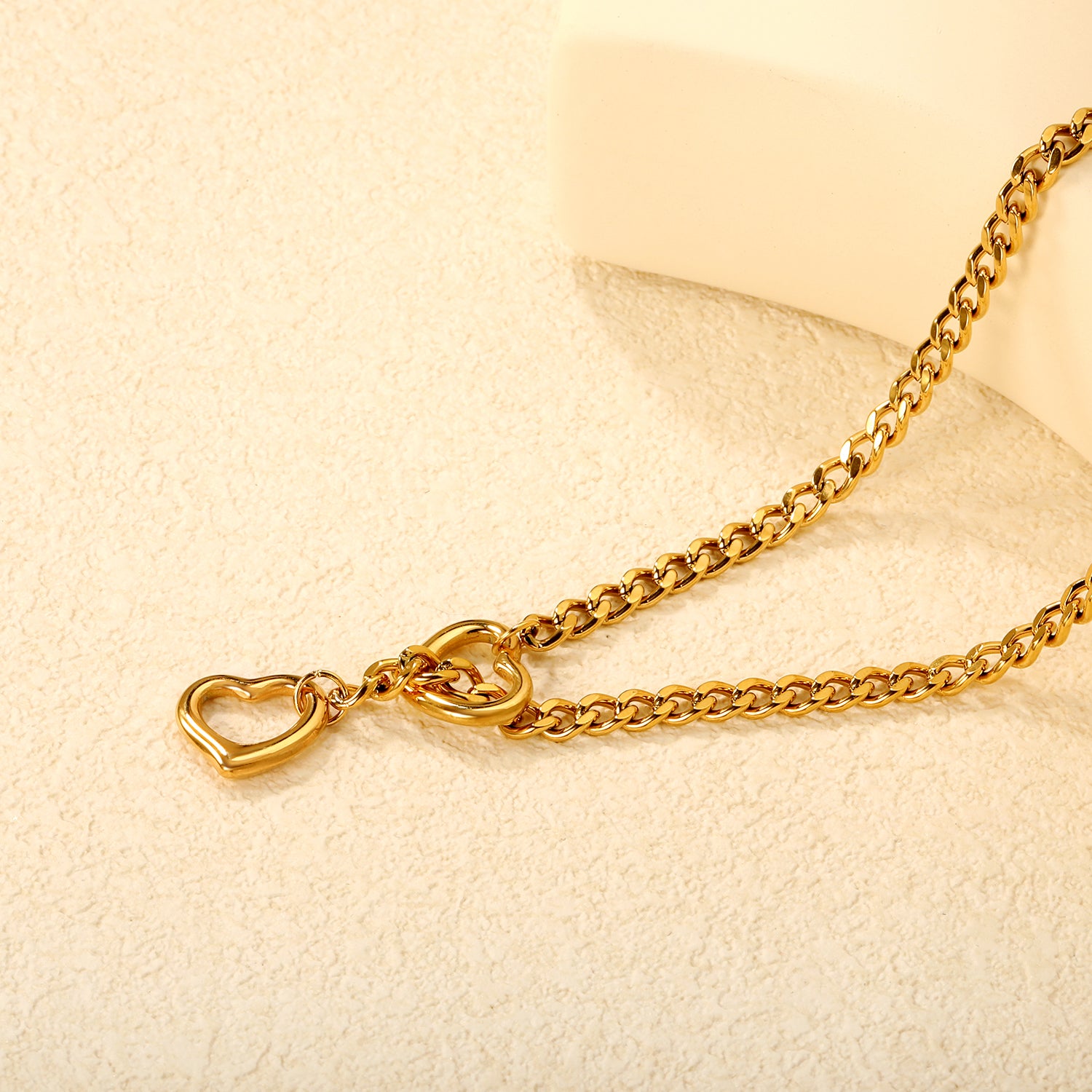 Gold Heart Lariat Y-Necklace