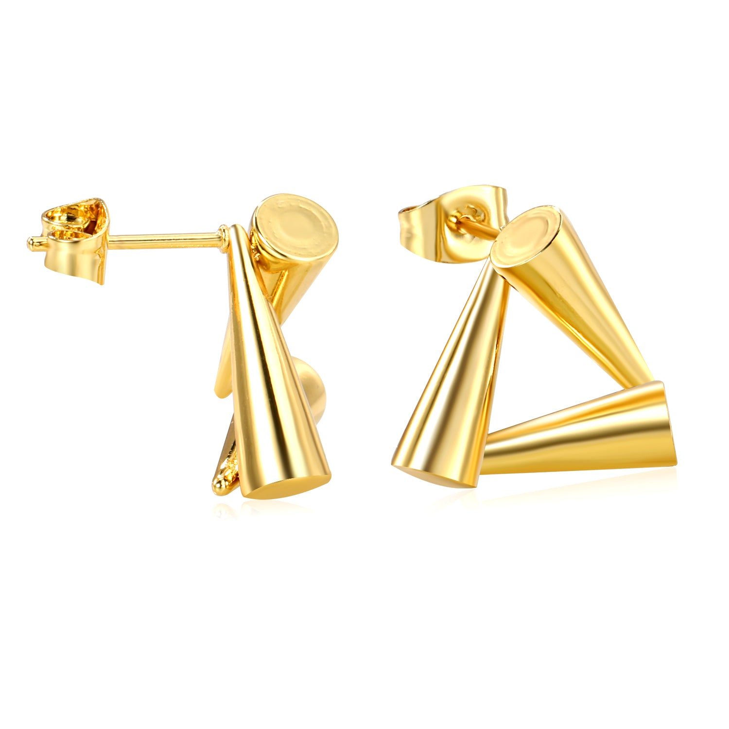 Modern Geometric Triangle Stud Earrings