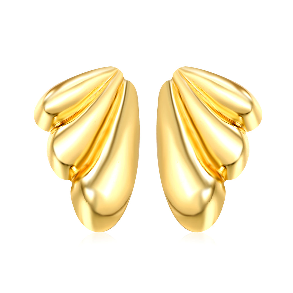Abstract Gold Wing Stud Earrings