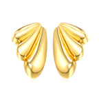 Abstract Gold Wing Stud Earrings