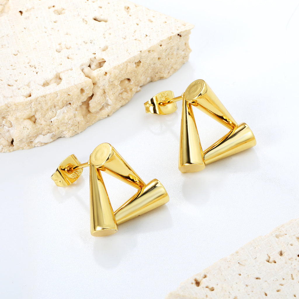 Modern Geometric Triangle Stud Earrings