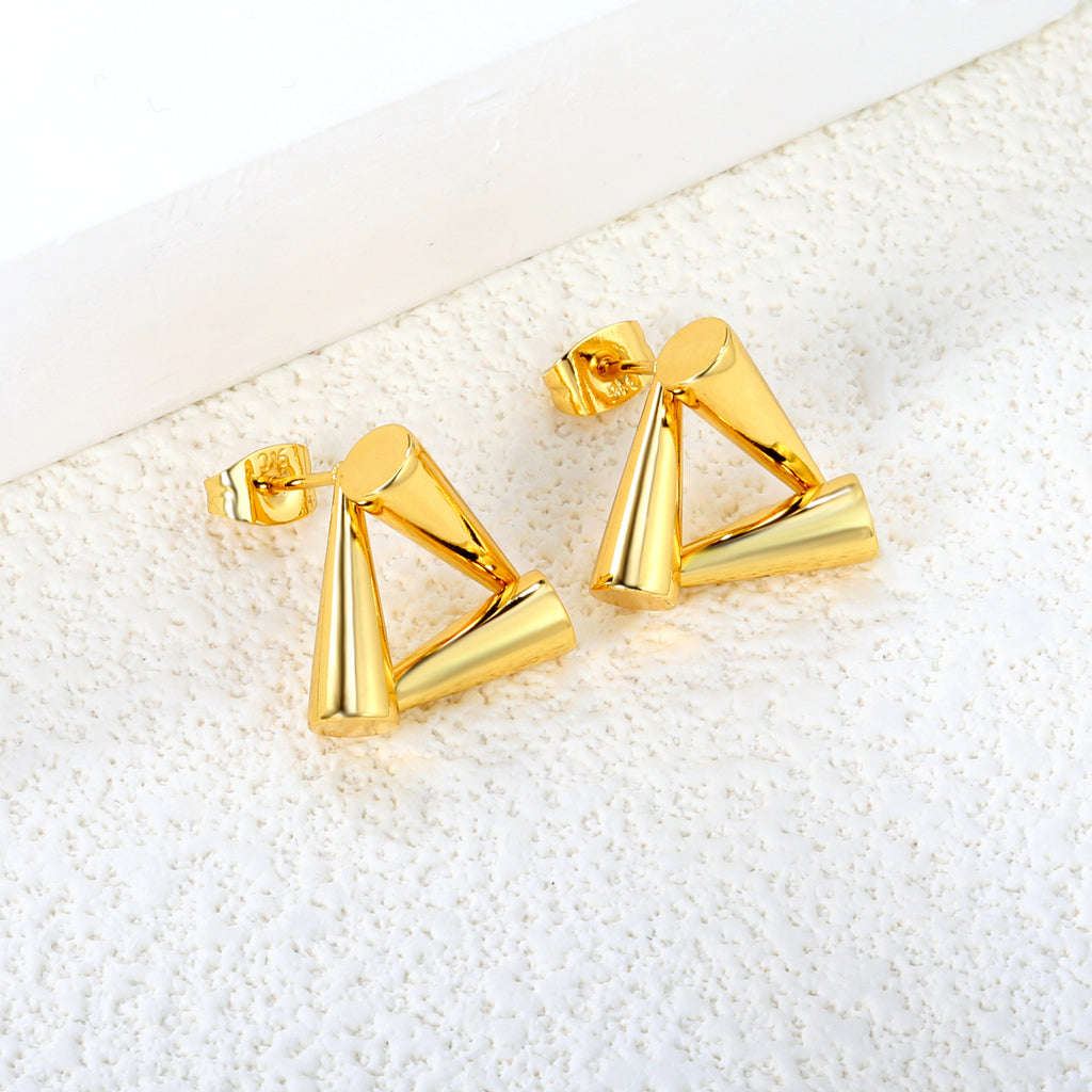 Modern Geometric Triangle Stud Earrings
