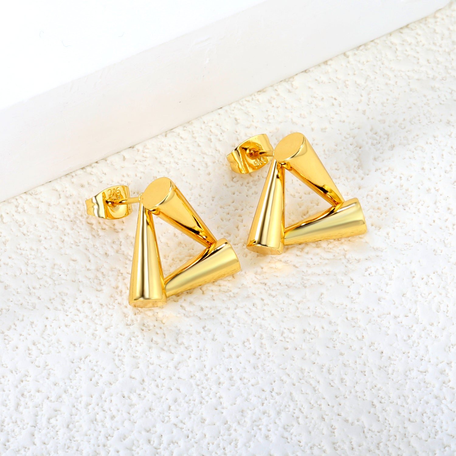Modern Geometric Triangle Stud Earrings