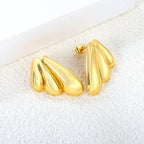 Abstract Gold Wing Stud Earrings