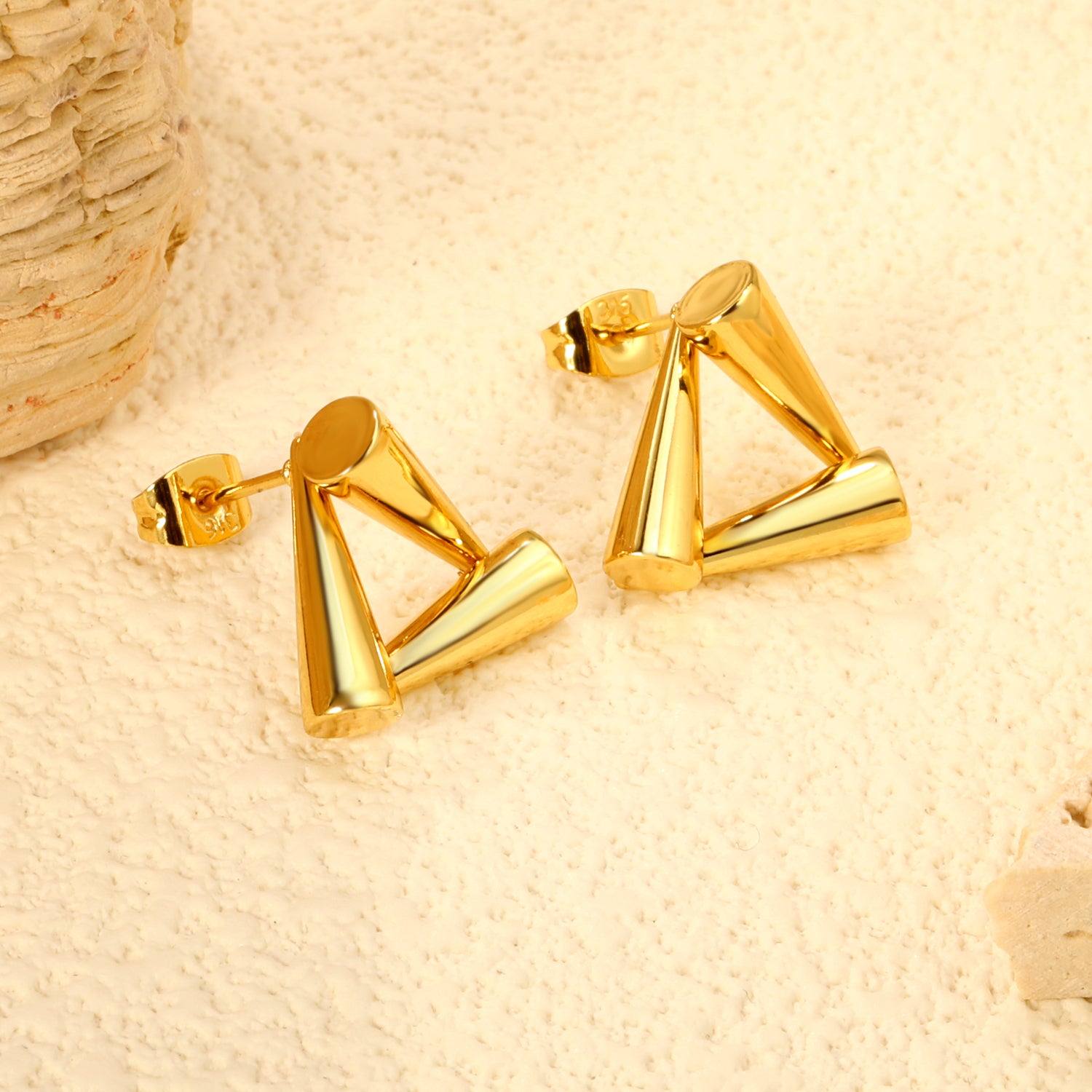 Modern Geometric Triangle Stud Earrings