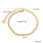 Minimalist Gold Oval Bead Bracelet