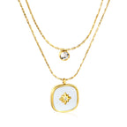 Layered North Star & Mother of Pearl Necklace