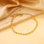 Minimalist Gold Oval Bead Bracelet