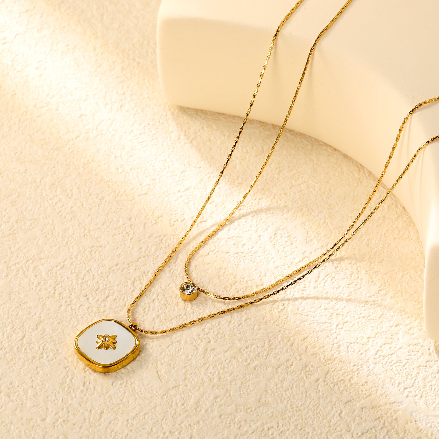 Layered North Star & Mother of Pearl Necklace
