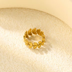 Gold Laurel Leaf Adjustable Ring