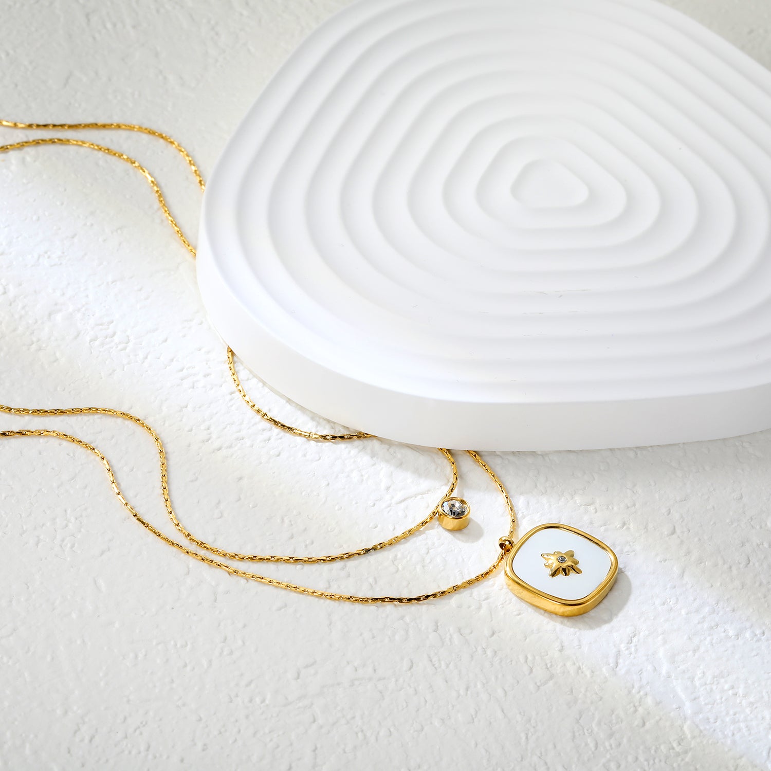 Layered North Star & Mother of Pearl Necklace