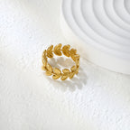 Gold Laurel Leaf Adjustable Ring