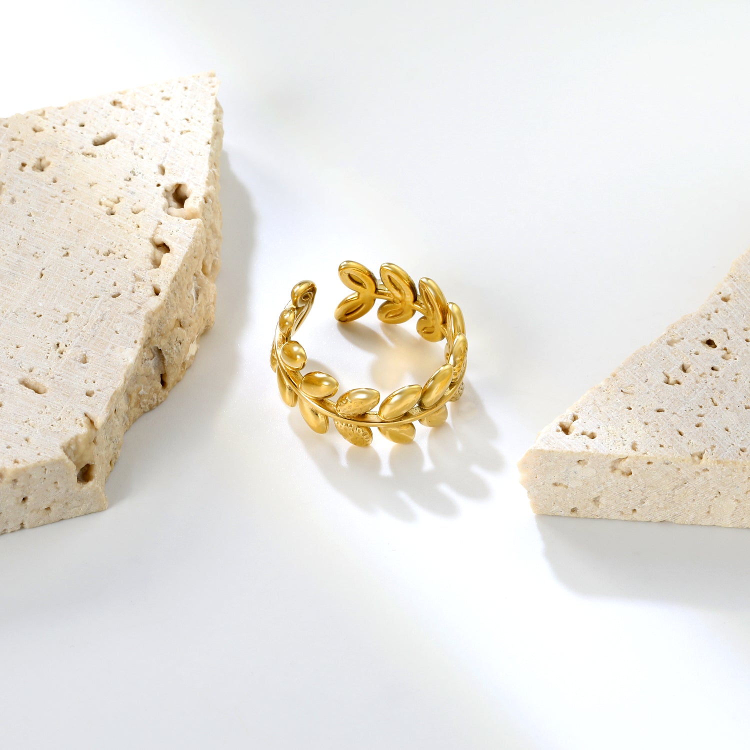 Gold Laurel Leaf Adjustable Ring