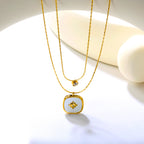 Layered North Star & Mother of Pearl Necklace