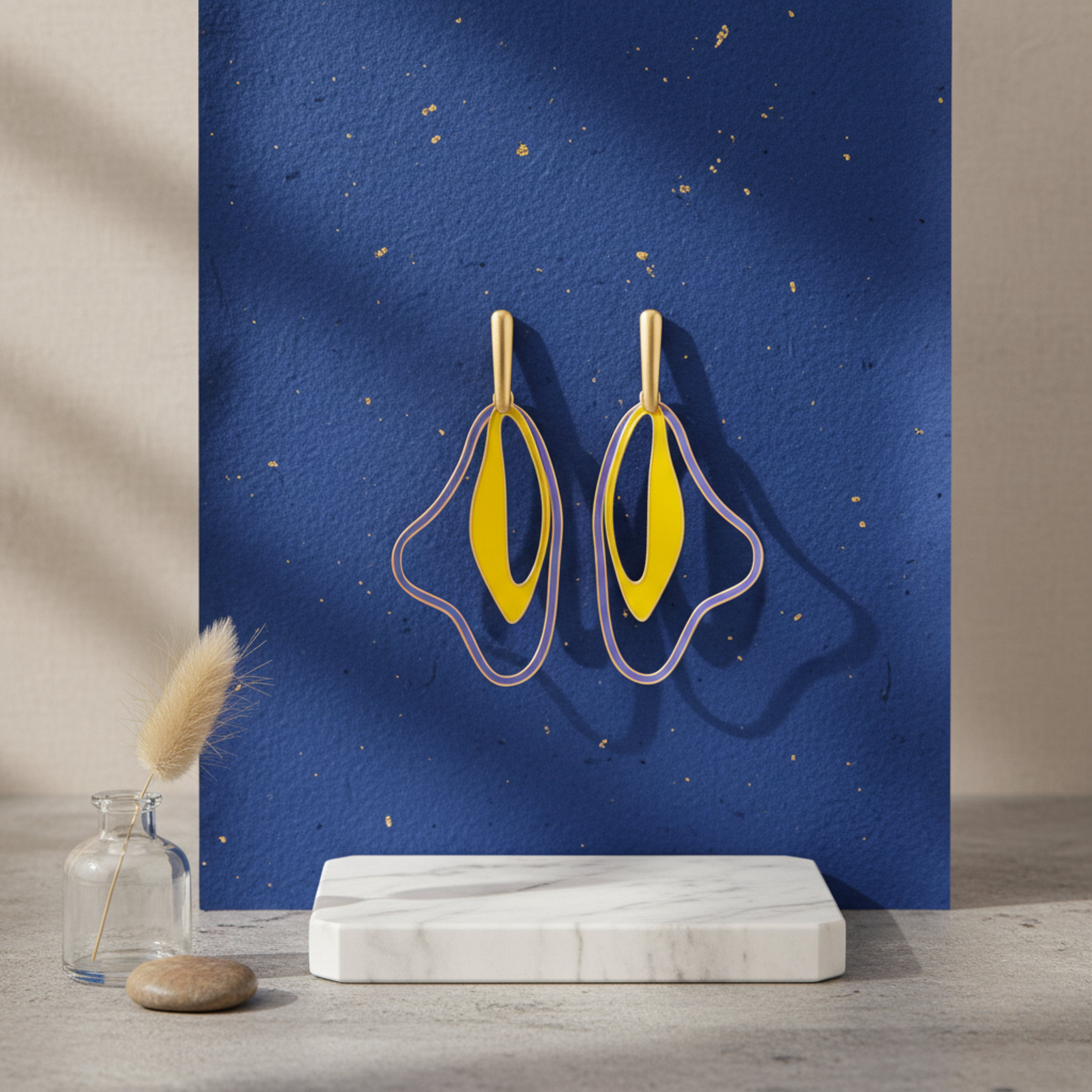 Colorful Abstract Enamel Dangle Earrings