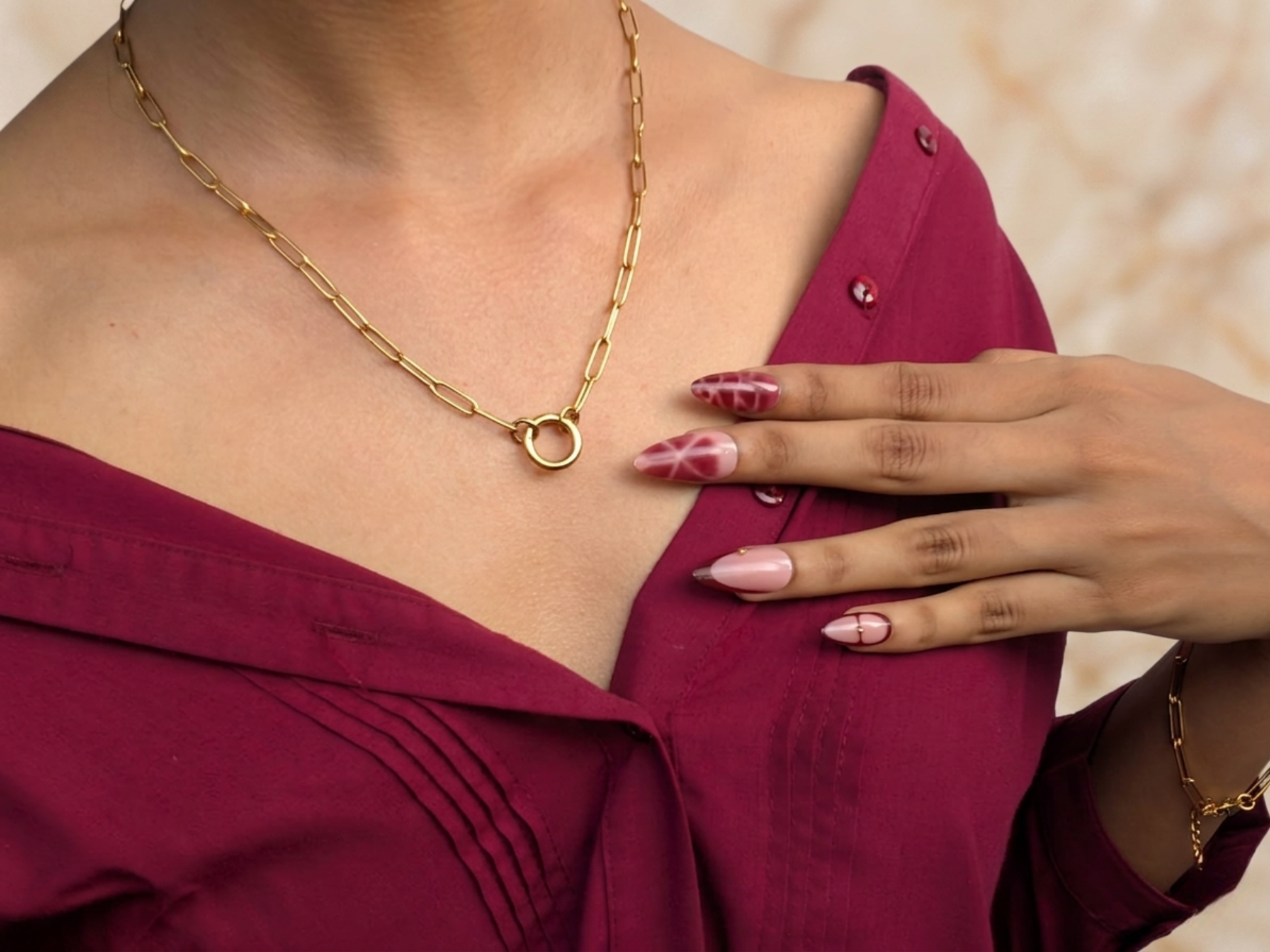 18K Gold Plated Paperclip Chain Necklace with Toggle Clasp | Waterproof | ELAZO