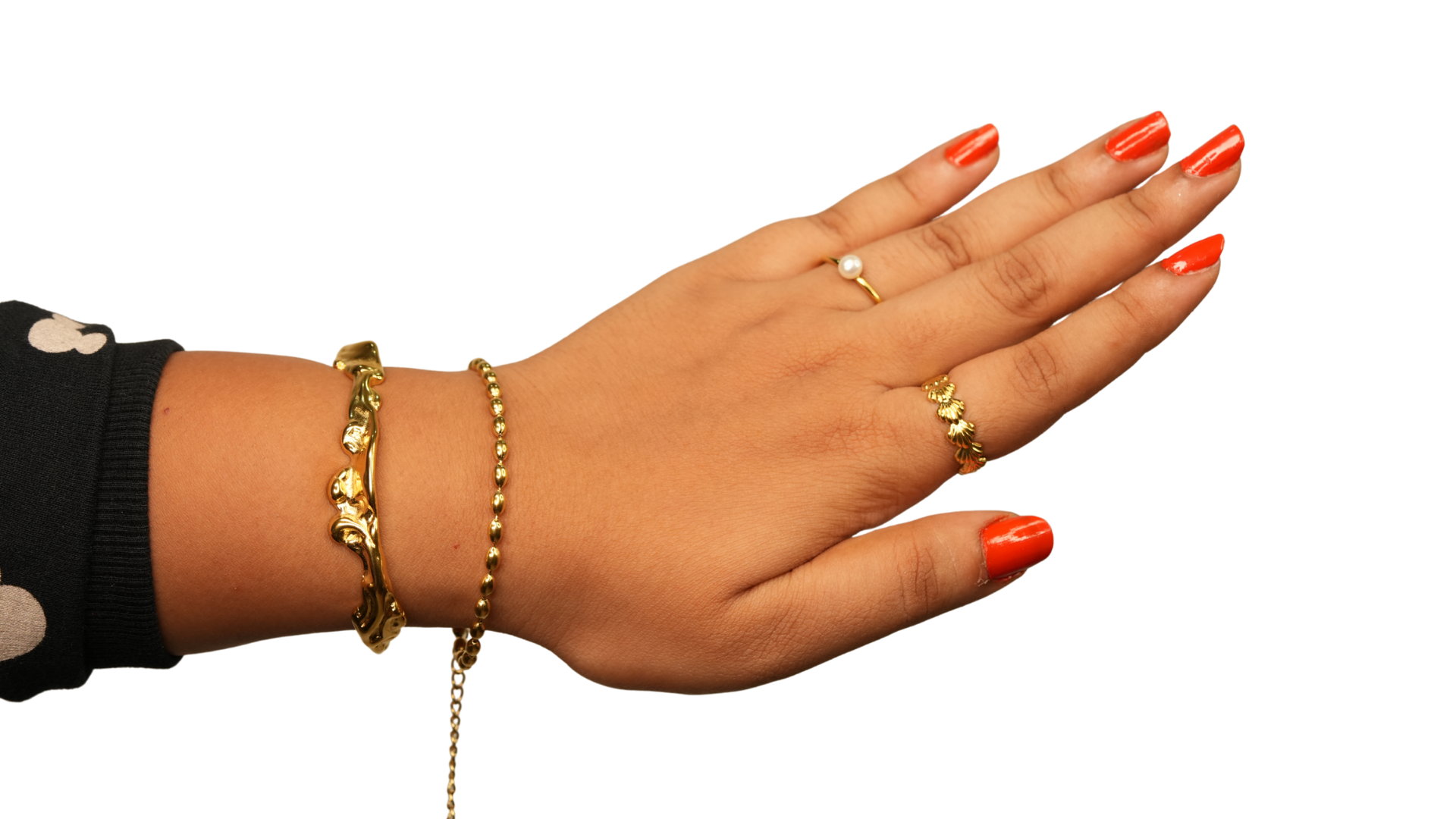 Molten Gold Abstract Cuff Bracelet