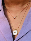 18K Gold Plated Layered North Star & Mother of Pearl Necklace | ELAZO
