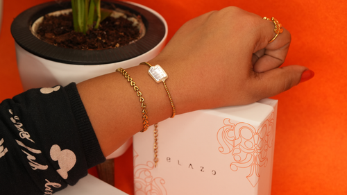 18K Gold Plated Baroque Pearl & Gold Bead Bracelet | Waterproof | ELAZO