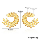 Gold Laurel Leaf Hoop Earrings