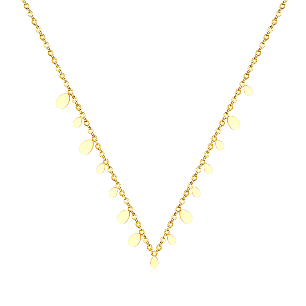 Droplet Charm Necklace - 18k Gold Plated Stainless Steel