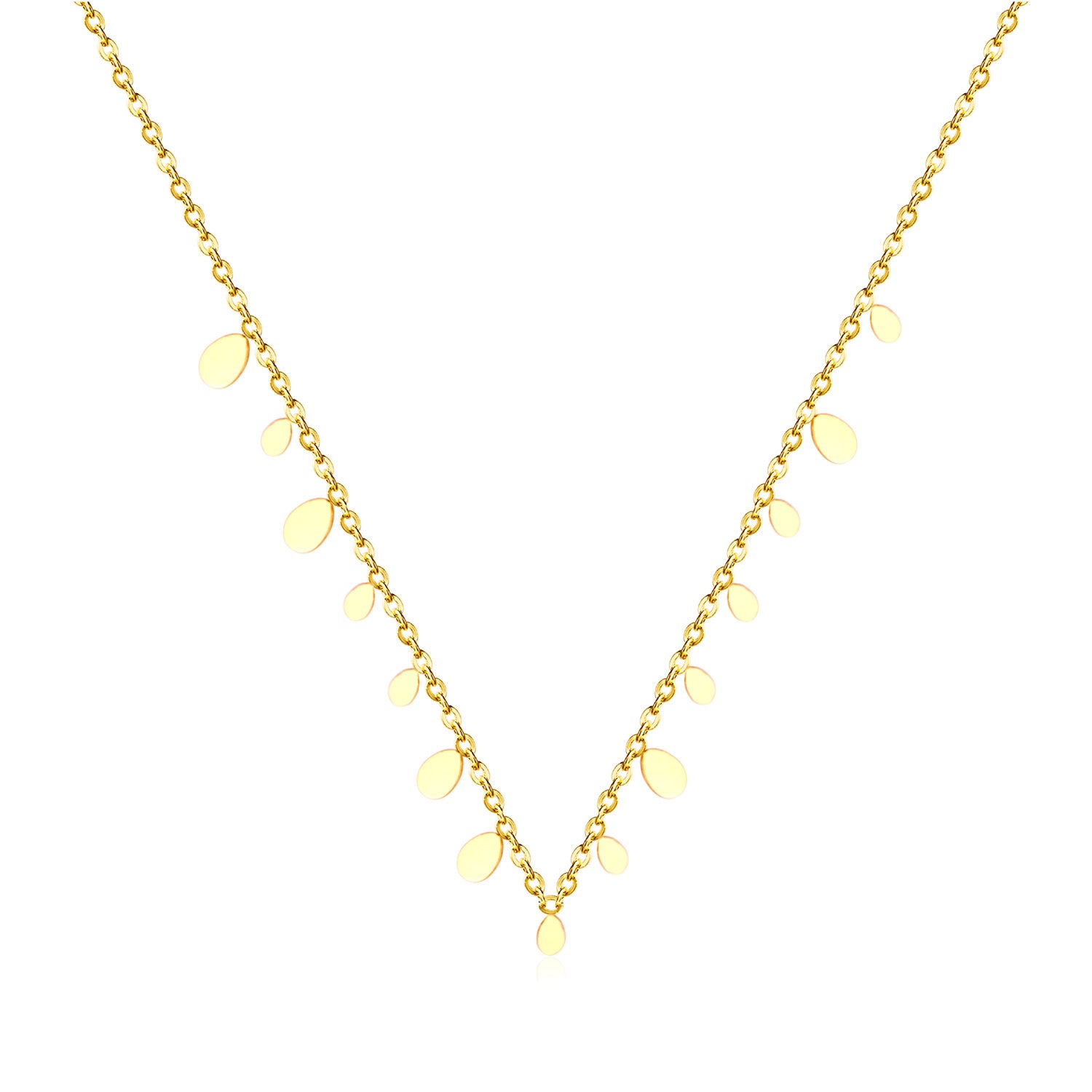 Droplet Charm Necklace - 18k Gold Plated Stainless Steel