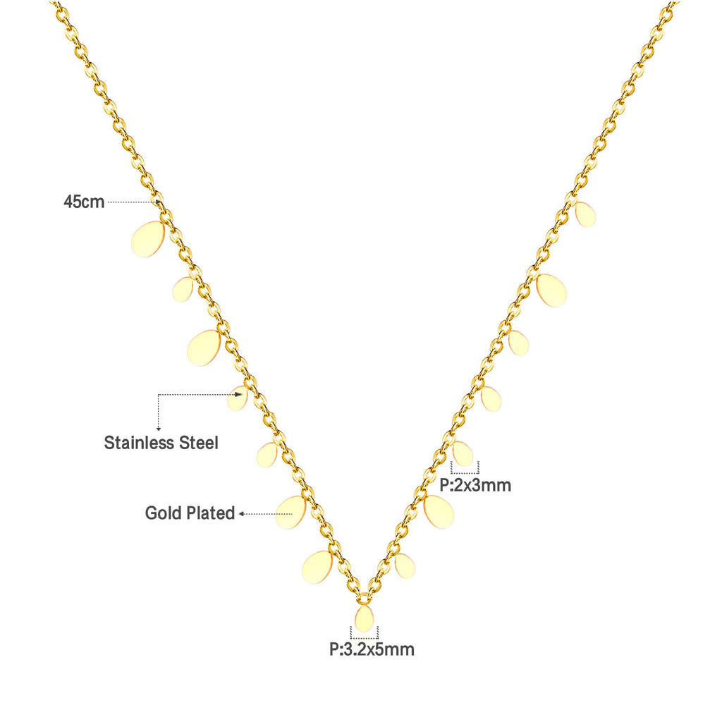 Droplet Charm Necklace - 18k Gold Plated Stainless Steel
