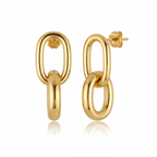 Gold Interlocking Link Earrings