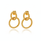 Twisted Gold Double Hoop Earrings