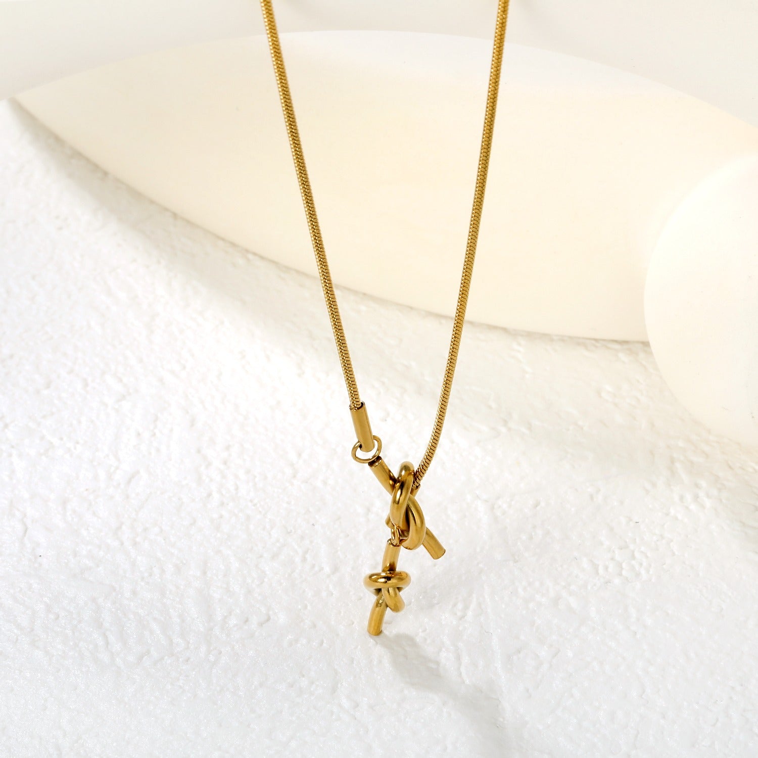 Gold Knot Lariat Necklace