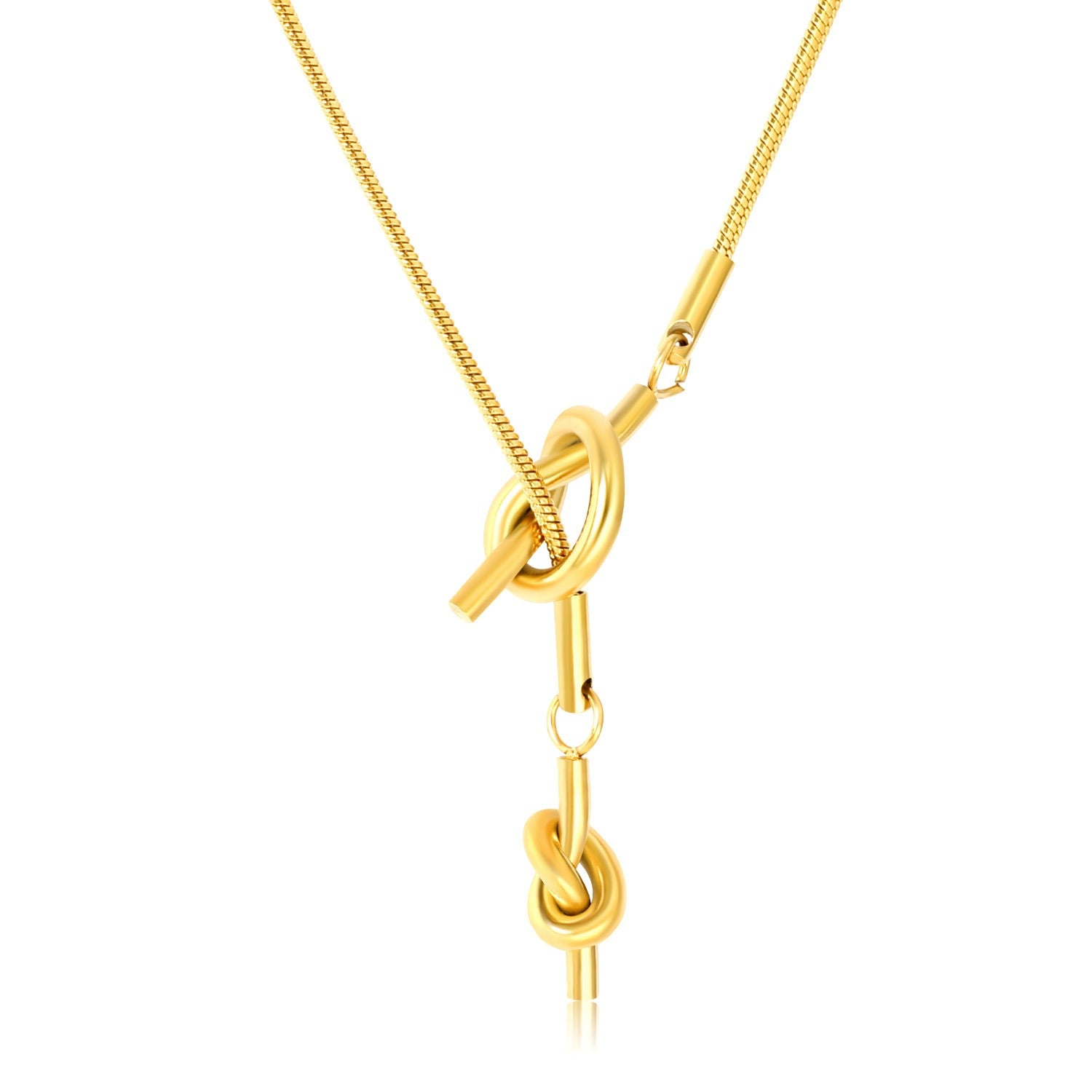 Gold Knot Lariat Necklace