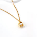 Organic Molten Gold & Pearl Pendant Necklace