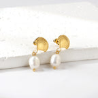 Seashell & Pearl Drop Earrings