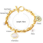 Ocean Charm & Pearl Toggle Bracelet