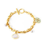 Ocean Charm & Pearl Toggle Bracelet