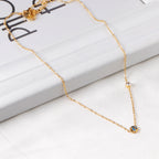 Dainty Enamel Fish & Crystal Necklace