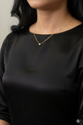 Solitaire Crystal Pendant Necklace - 18k Gold Plated Stainless Steel