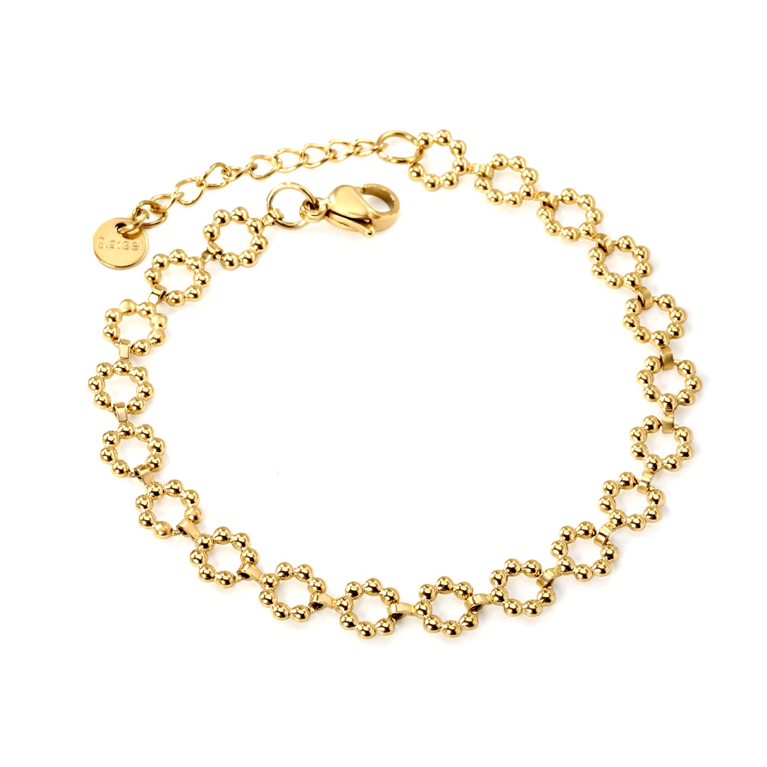 elazo 18k gold plated bracelet on a white background