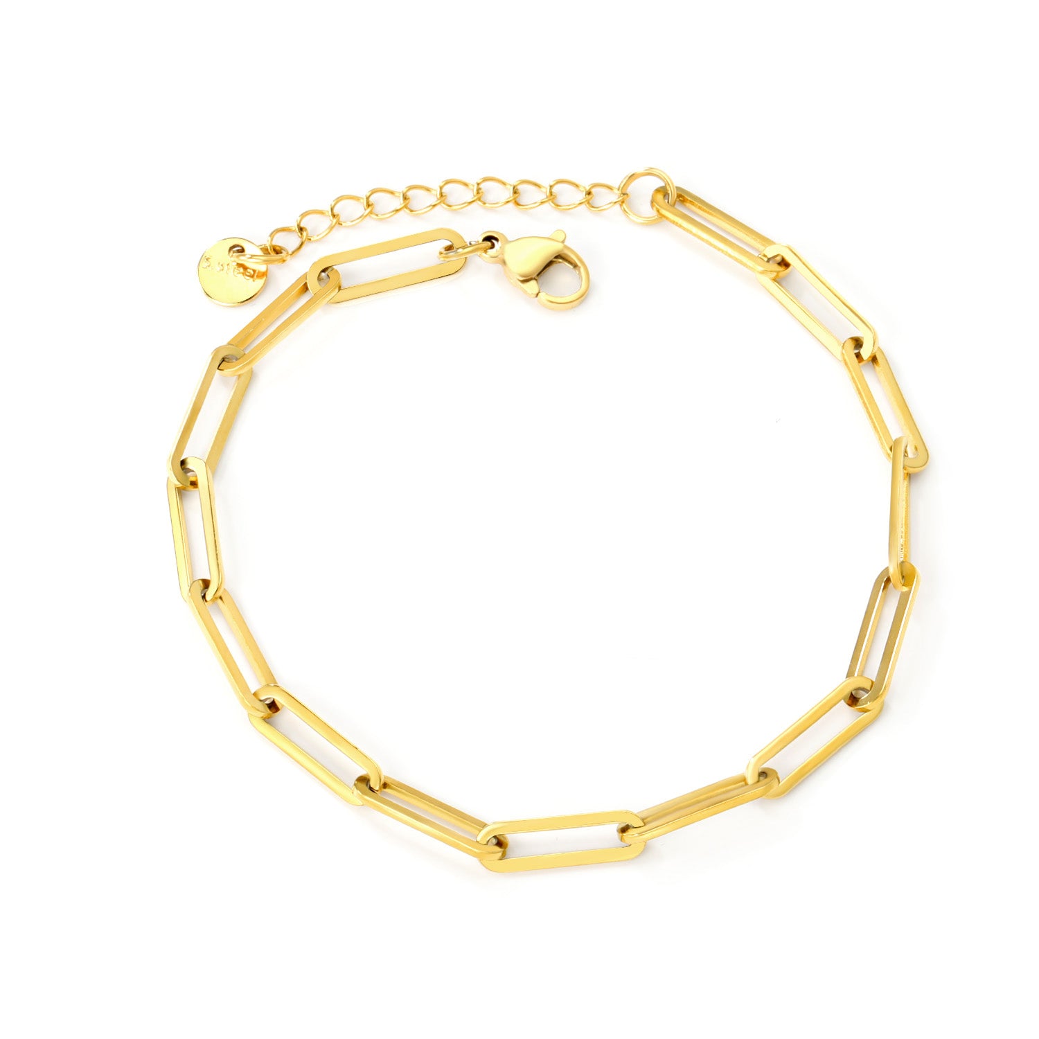 elazo 18k gold plated chain bracelet on a white background
