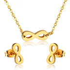 Gold Infinity Jewelry Set - Necklace & Earrings