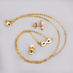 Gold Infinity Jewelry Set - Necklace & Earrings