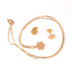 Gold Snowflake Jewelry Set - Necklace & Earrings