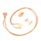 Minimalist Gold Heart Jewelry Set - Necklace & Earrings